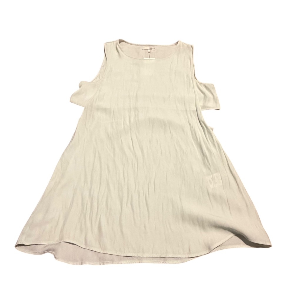 Oak + Fort Womens Blouse Tunic Light Green Sleeveless Layered Back Cutout M NEW